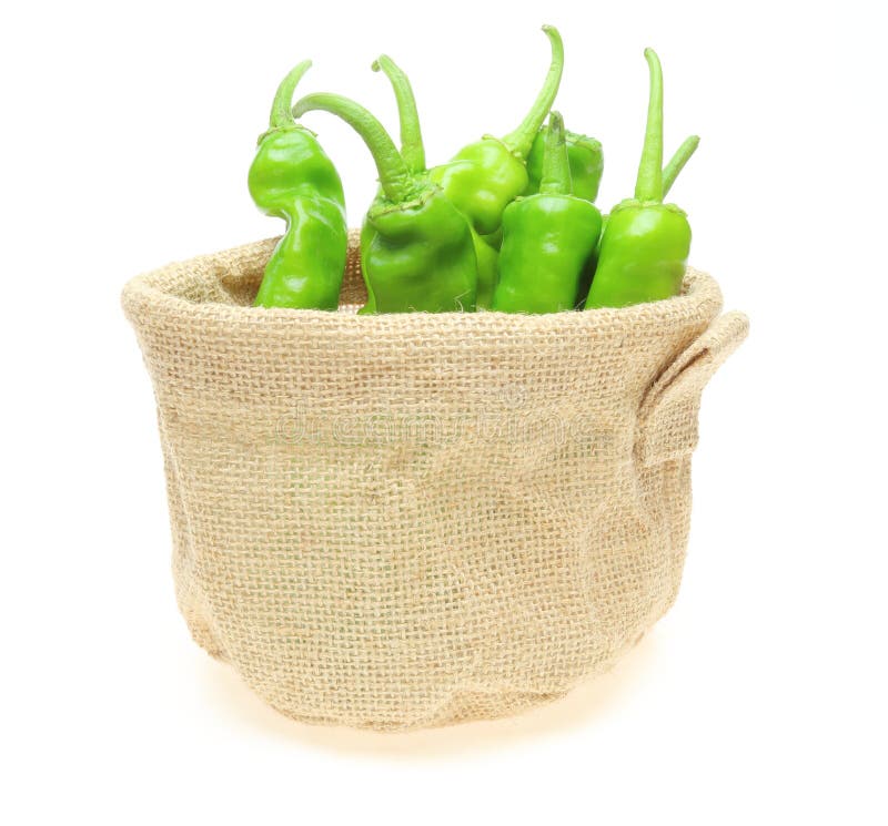 Sweet Peppers in a Jute Bag Stock Image Image of vegetables