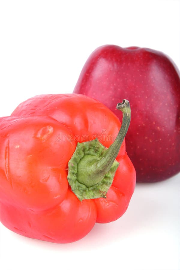 Sweet Peppers and Red Apple Stock Image Image of apple, eating 7548301