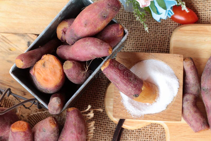 Sweet Potato Boiled with of Sugar Delicious. Stock Photo Image of