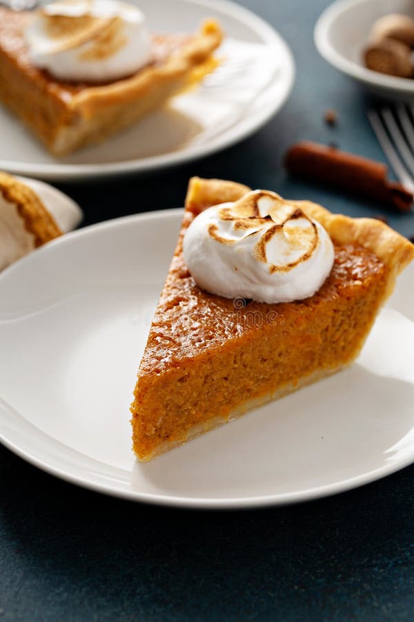 Sweet Potato Pie with Marshmallow Topping Stock Photo Image of