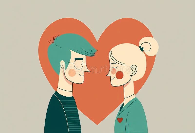 Sweet Romantic Couple in a Relationship. Generative Ai Stock