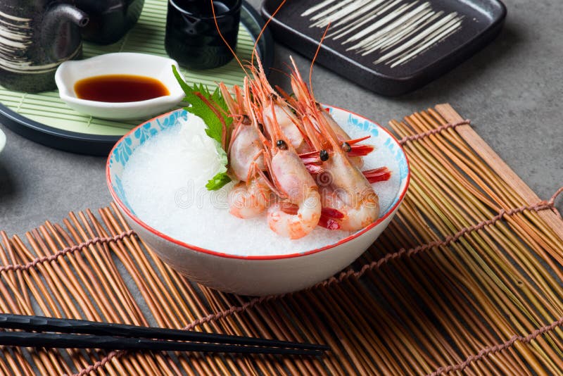 Sweet Shrimp Sashimi Amaebi Japanese food royalty free stock photography