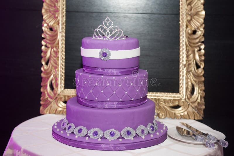 Sweet Sixteen Birthday Cake On A Cake Stand Stock Image