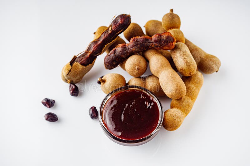 Sweet and Sour Tamarind Sauce on a White Background Stock Photo Image