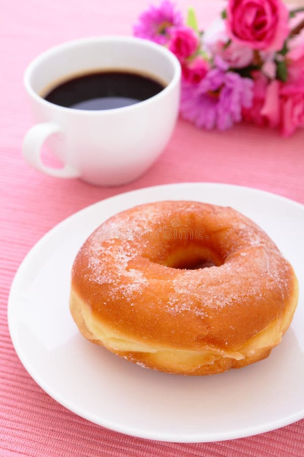 Donuts and coffee cup stock image. Image of tasty, white 29522177