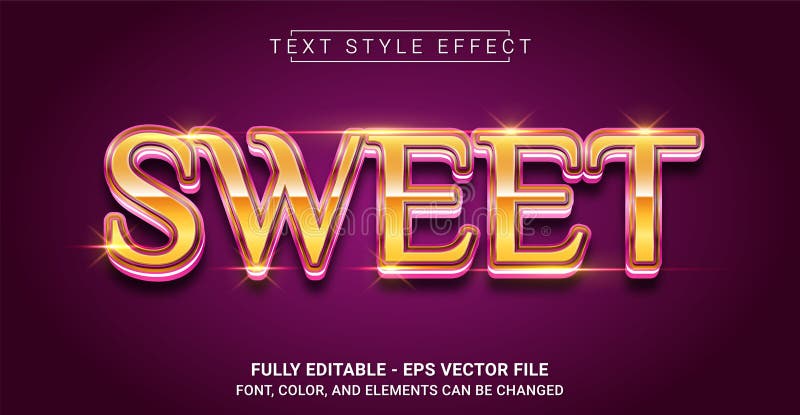 Sweet Text Style Effect. Editable Graphic Text Template stock illustration
