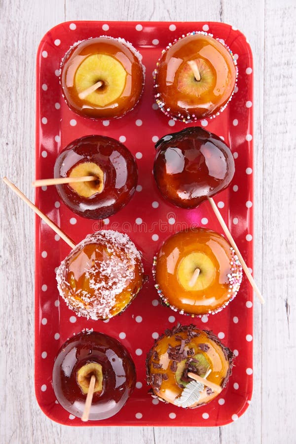 Sweet toffee candy apple stock photo. Image of caramelized 74220822