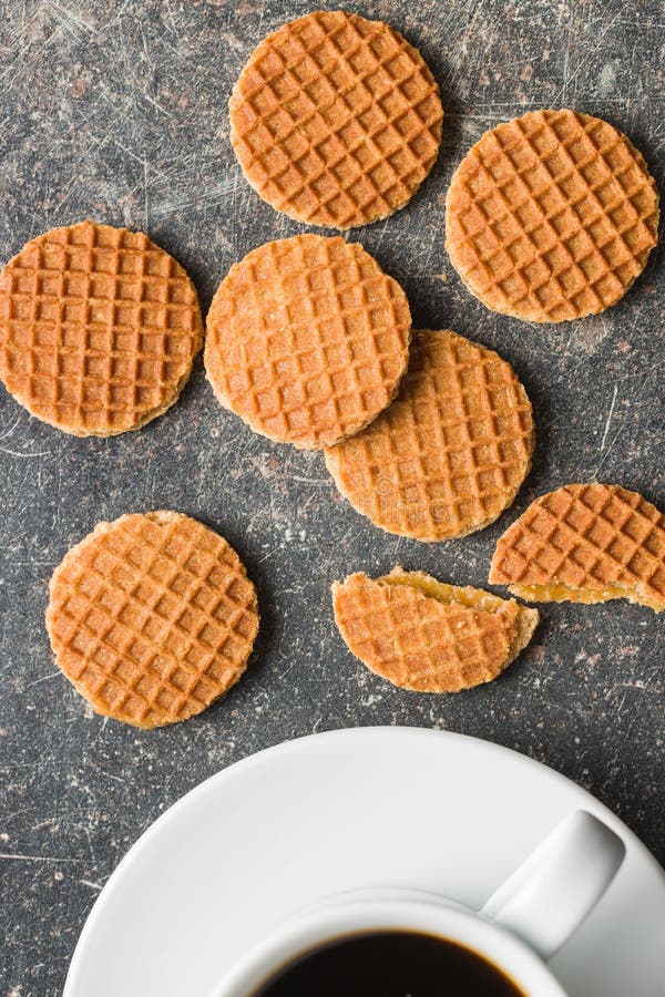 Sweet waffle biscuits stock photo. Image of caramel 142450086