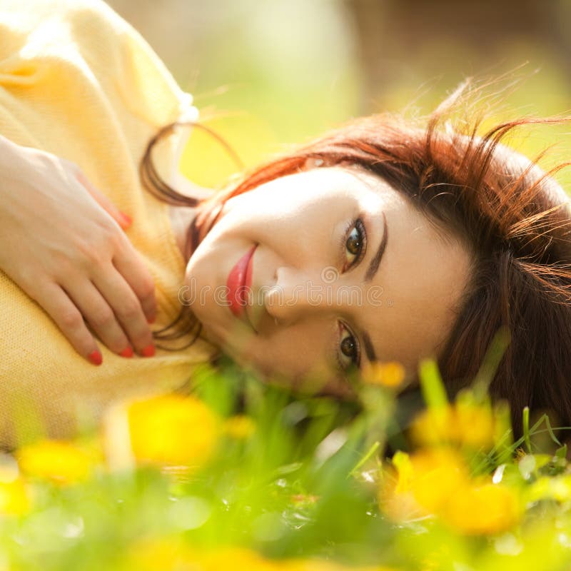 Sweet woman in the park