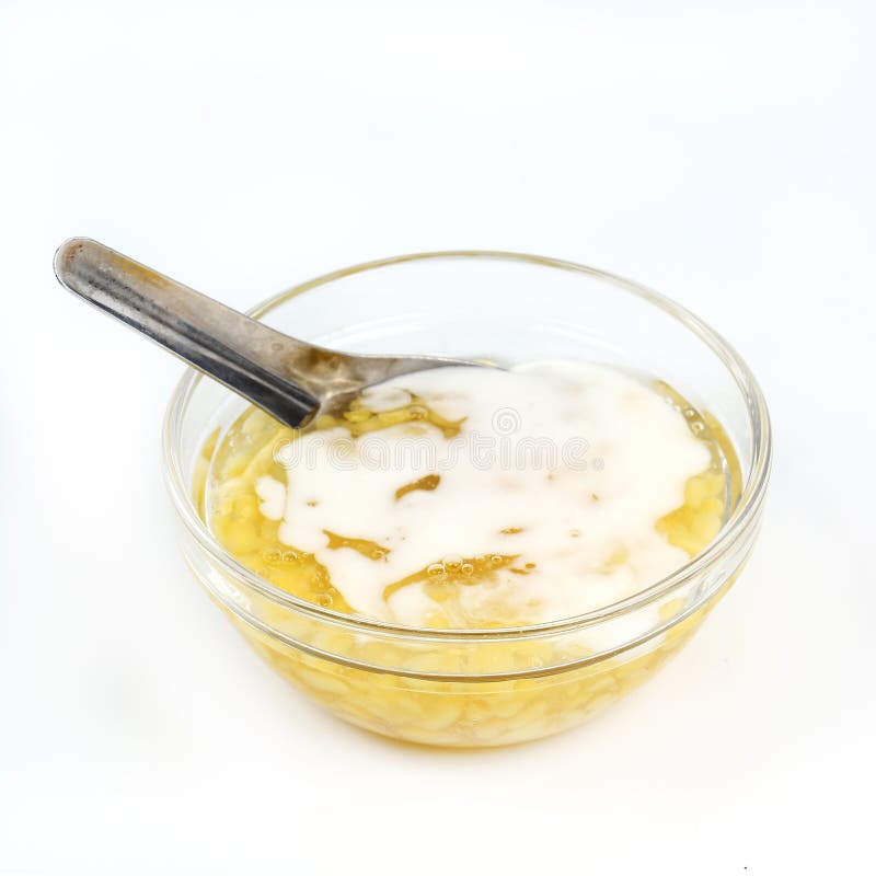 Sweet Yellow Bean Paste Coconut Cream Milk Thai Famous Dessert 40798420 
