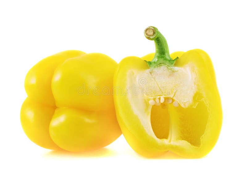 Sweet yellow bell pepper isolated