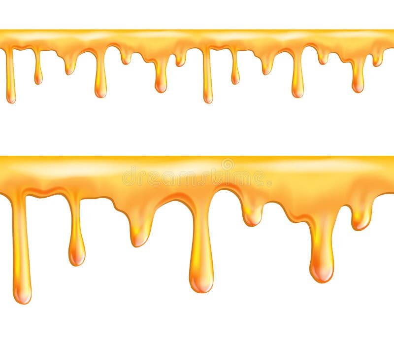 Sweet yellow honey drips seamless patterns royalty free illustration