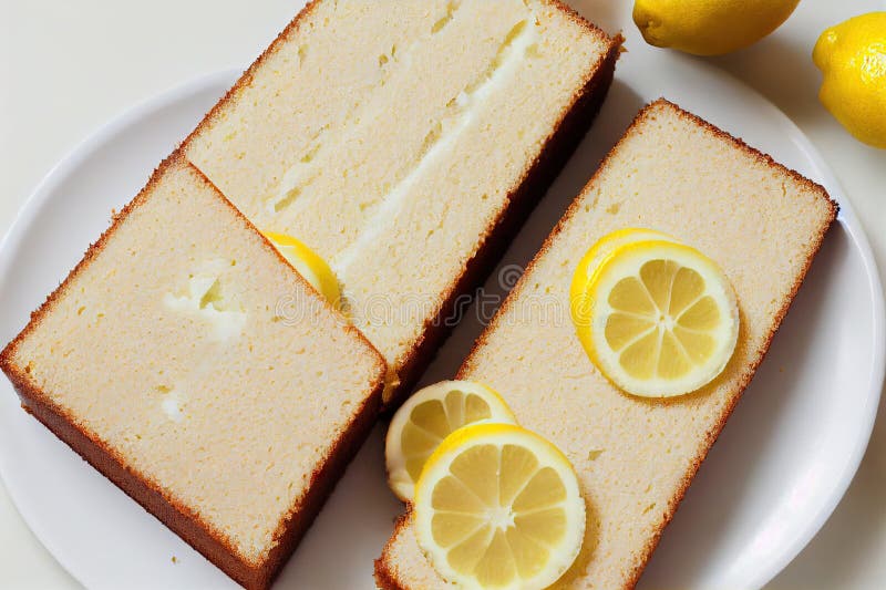 Sweet Yellow Lemon Cheesecake Cake with Fruit Stock Image Image of