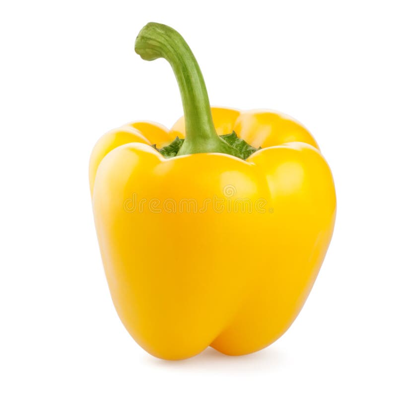 Sweet yellow pepper on white background