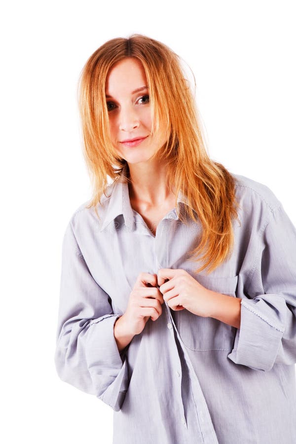 Sweet young girl in shirt