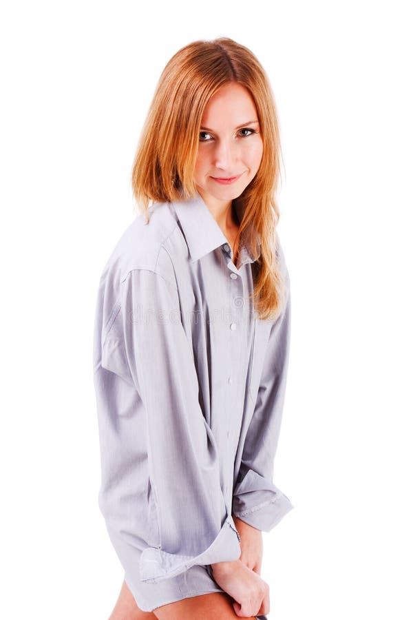 Sweet young girl in shirt