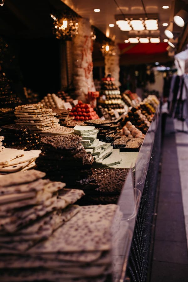 Sweets and chocolates at christmas market in Budapest, Hungary royalty free stock photos Sweets and chocolates at christmas market in Budapest, Hungary royalty free stock photos