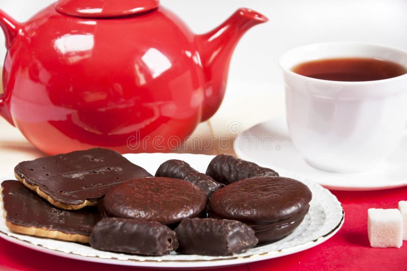 A Cup of Tea with Biscuits and Sugar Stock Photo Image of food, traditional 18882806