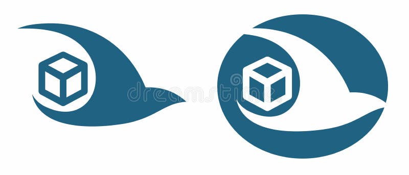 Swift package delivery courier service or express transport company logo brand in blue and white stock illustration Swift package delivery courier service or express transport company logo brand in blue and white stock illustration