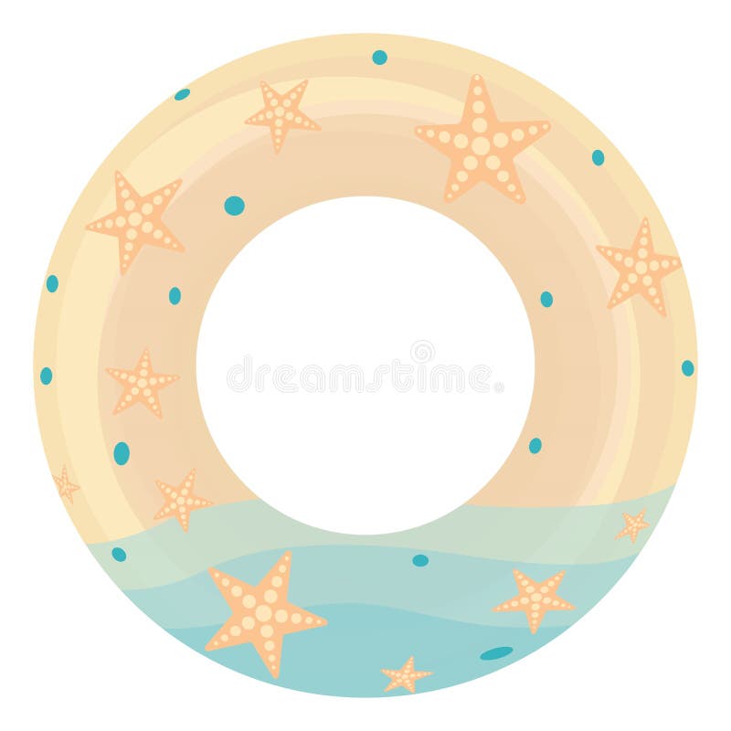 Swim pool ring, icon stock illustration