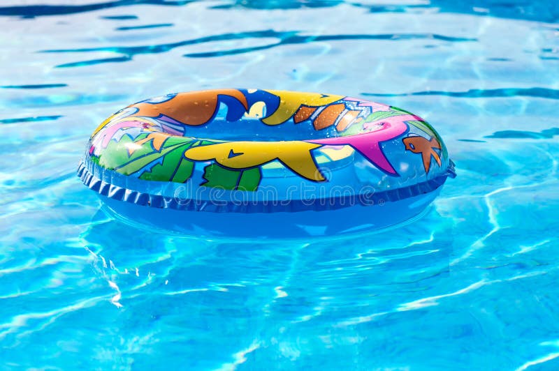 Swim Ring in a Swimming Pool royalty free stock images