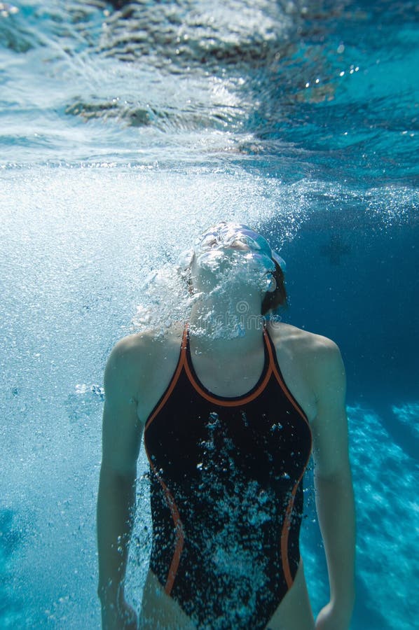 Swimmer Holding Breathe Underwater Stock Photo Image of endurance