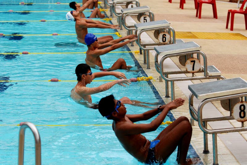 Swimming competition royalty free stock photos