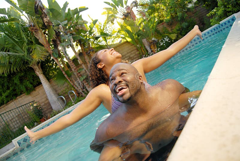 Swimming couple