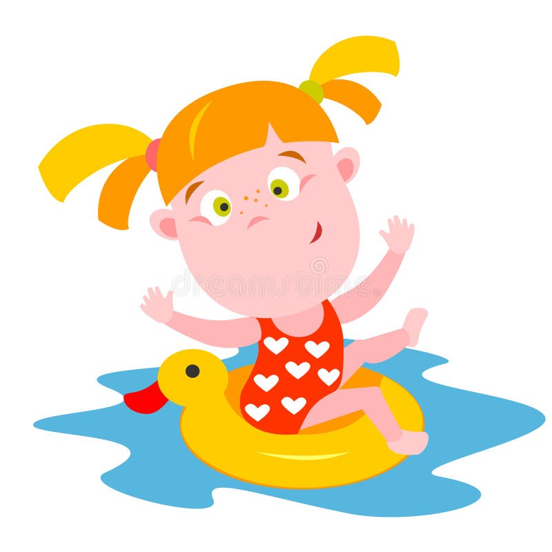 Swimming girl stock vector. Illustration of isolated - 31591450