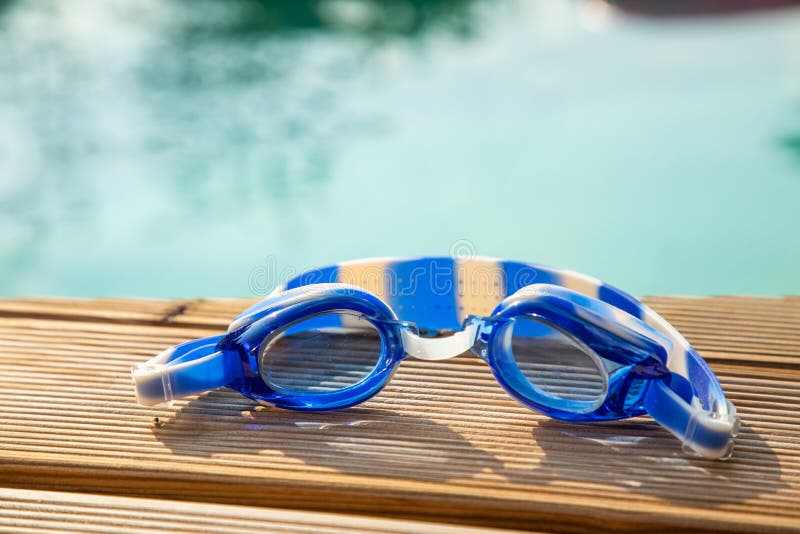 Swimming Goggles for Swimming Pool Stock Photo Image of feet