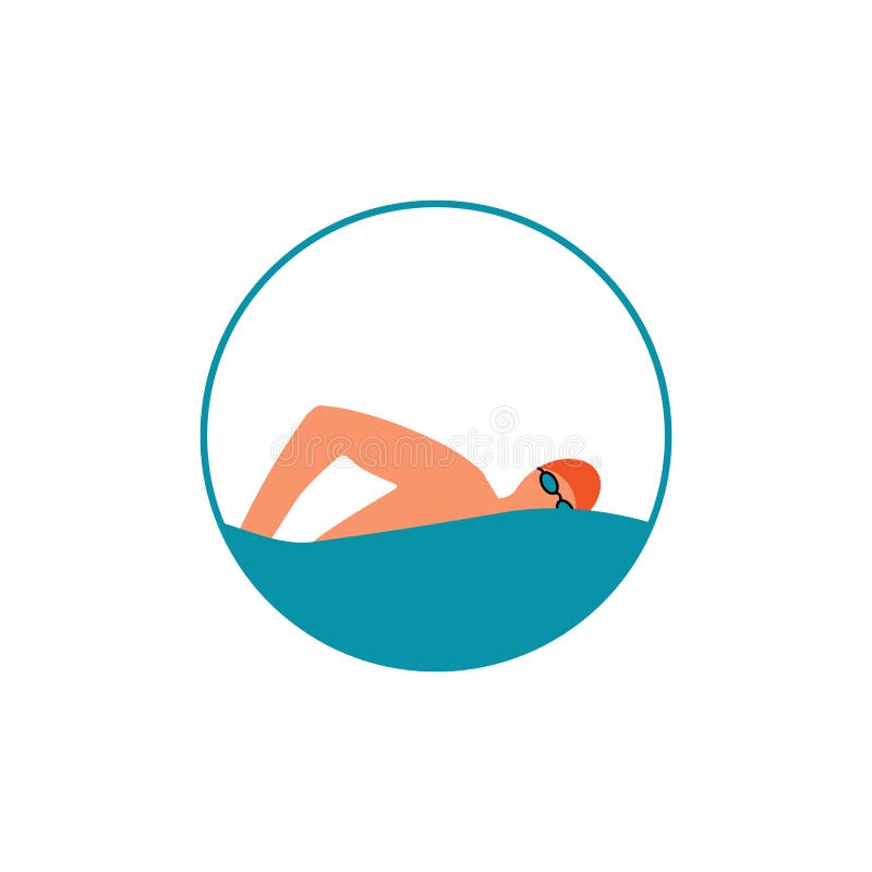 Swimming icon, swimming pool on white background, water swim sport. 
