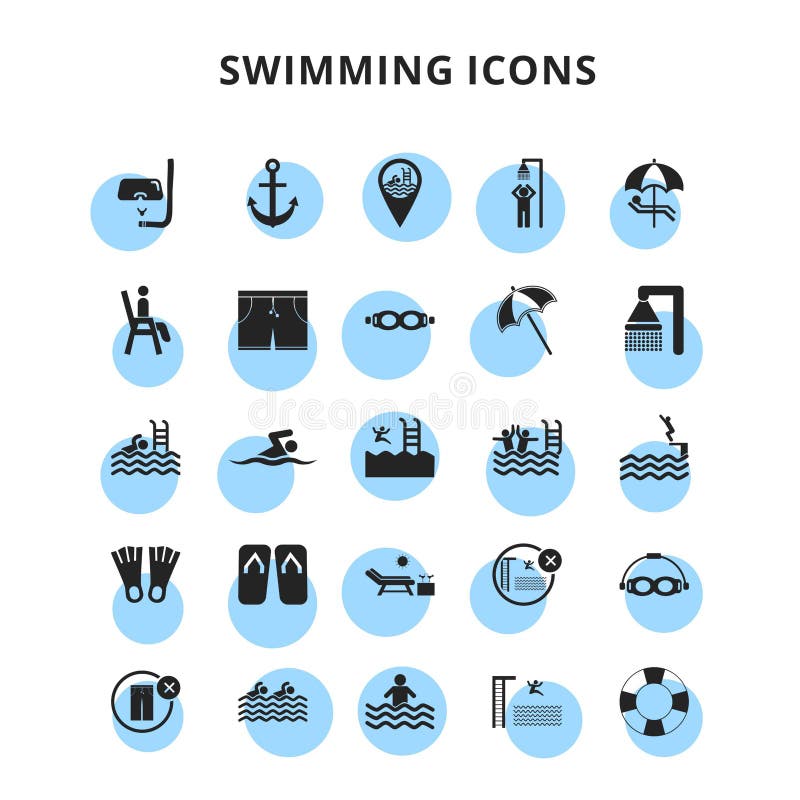 Swimming icons stock vector. Illustration of activity 36884336