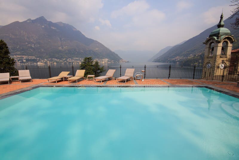 Swimming on Lake Como royalty free stock photo
