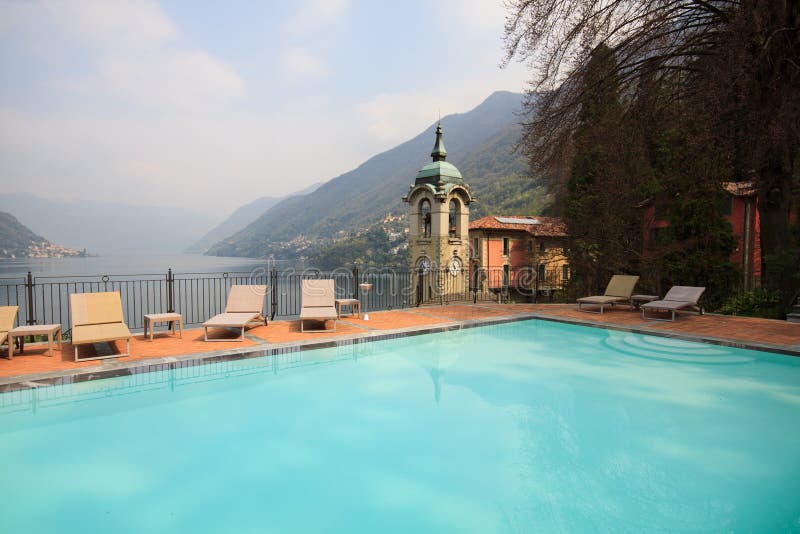 Swimming on Lake Como royalty free stock photography