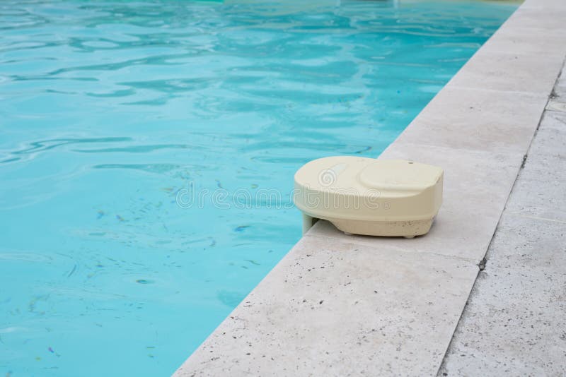 Swimming Pool Alarm on the Side of a Pool Stock Image Image of