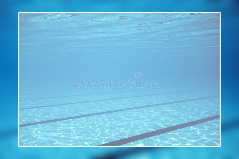 Swimming Pool Background White Border Frame, Water Surface Blank Text