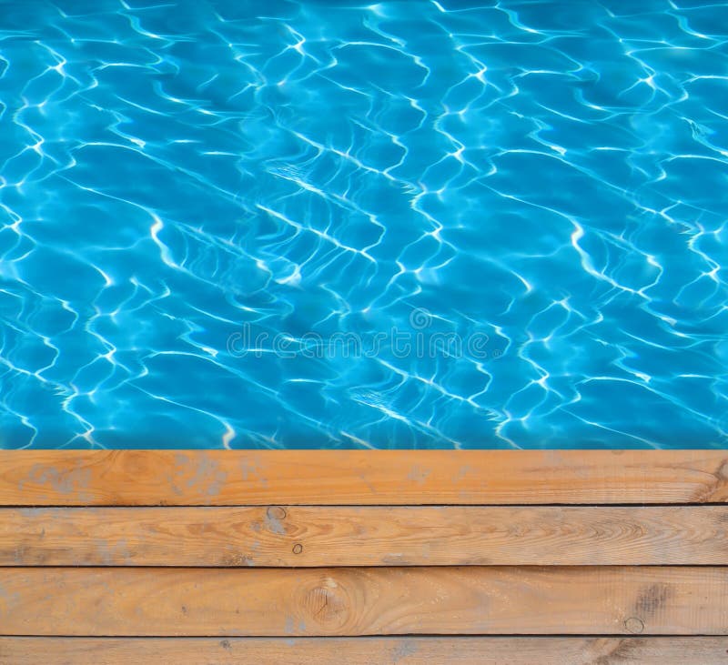 Swimming pool with blue clear water