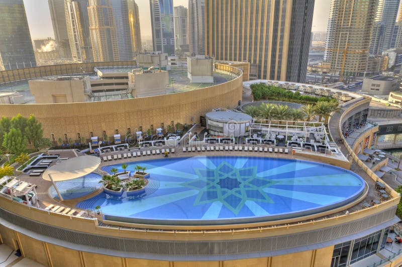 Swimming Pool in Dubai Marina Stock Photo Image of destination