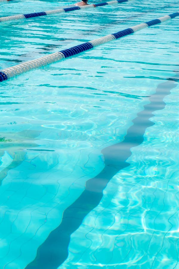 Swimming pool with empty lanes and a lot of copyspace.