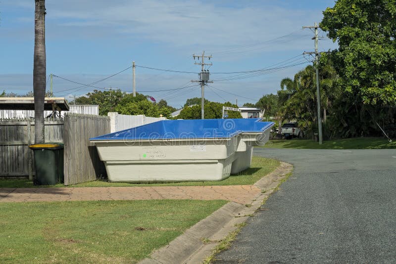 A Swimming Pool On A Footpath stock photos
