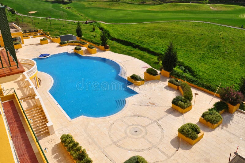 Swimming Pool On The Golf Course Stock Image Image of swimming