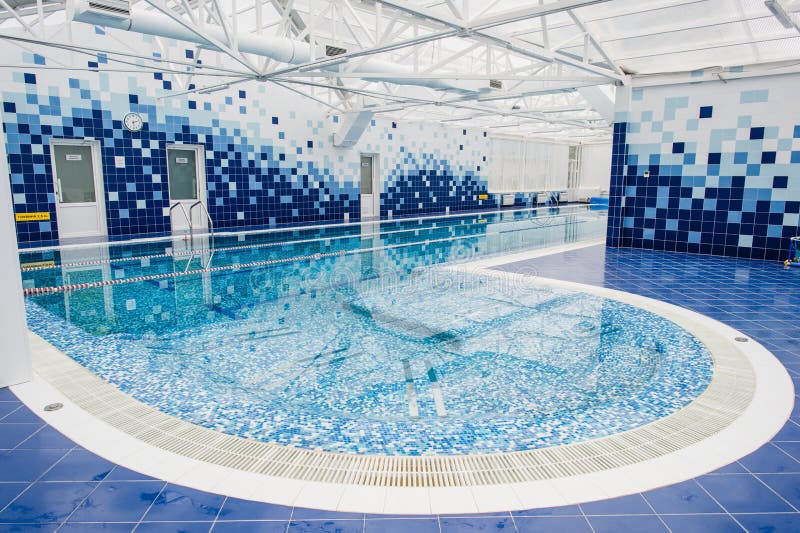 Swimming Pool in Hotel Leisure Center Interior with Hydro Massage Zone