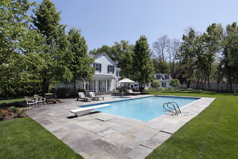 Swimming pool with lake view