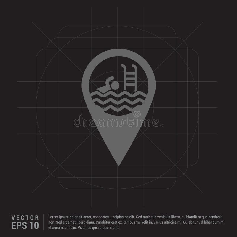 Swimming Pool Location Icon Stock Vector Illustration of location