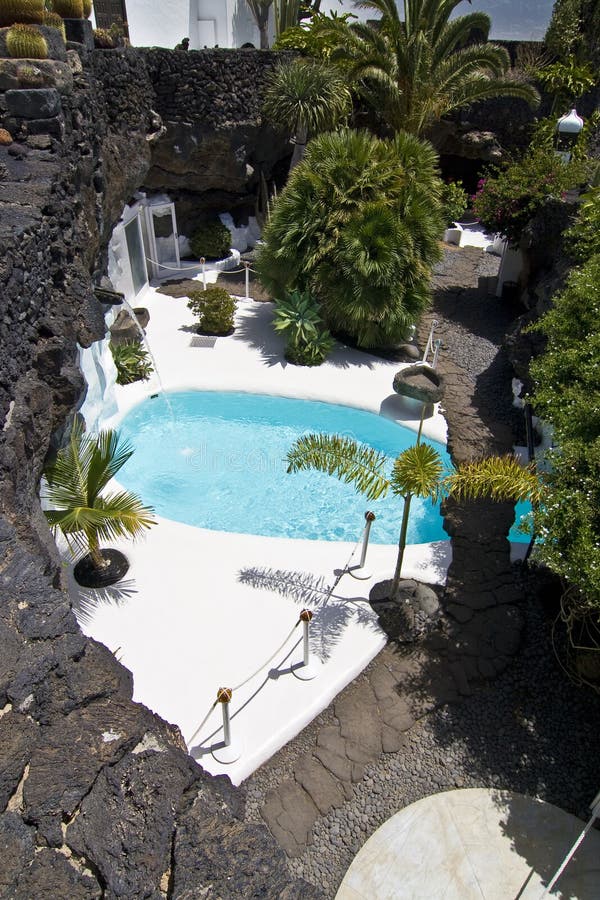 Swimming pool in natural volcanic rock area