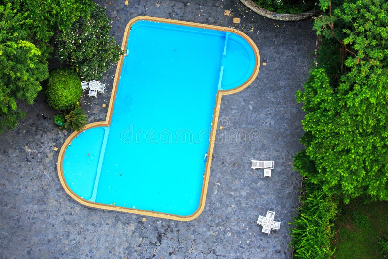 Swimming pool top view stock photos