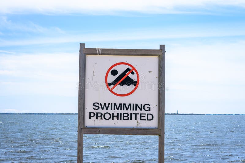 Swimming prohibited sign