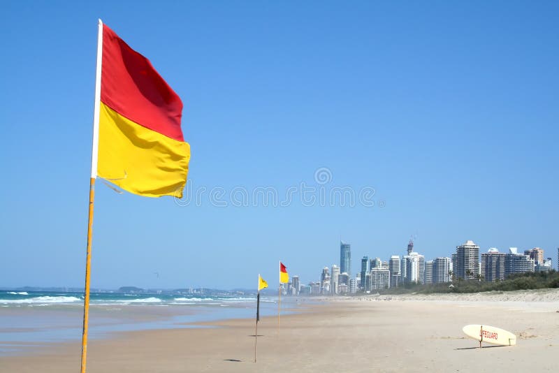 Swimming Safety Flags Gold Coast Royalty Free Stock Image Image 4915556
