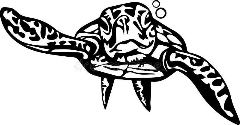 Swimming Turtle Vector royalty free illustration