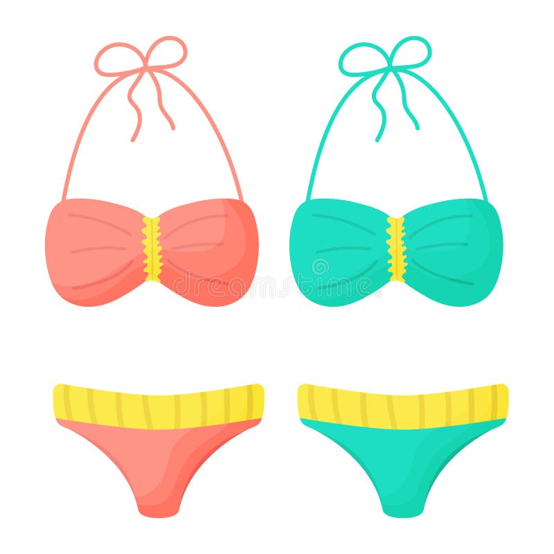 Swimsuit Vector Cartoon Set Icon. Vector Illustration Swimwear On White ...